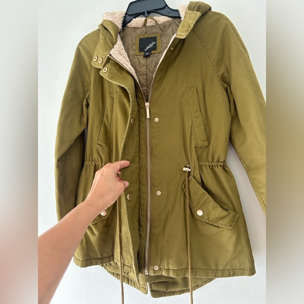 Olive Hooded Parka Jacket - Picture 4 of 12